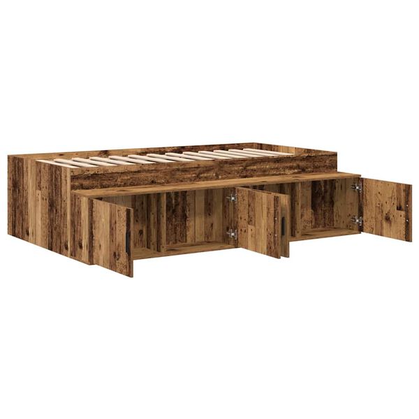 vidaXL Bedframe met lade met opslag Oud Hout 70 x 190 cm Bewerkt hout