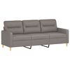 vidaXL 3-delige Loungeset met kussens stof taupe