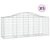 vidaXL Schanskorven 5 st gewelfd 200x50x80/100 cm gegalvaniseerd ijzer
