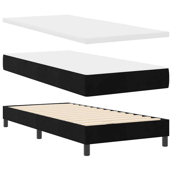 vidaXL Boxspringbed met matras Zwart 200 x 80 cm Polyester