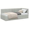 vidaXL Hoekbedframe met hoofdeinde Lichtgrijs 90 cm x 190 cm Fluweel