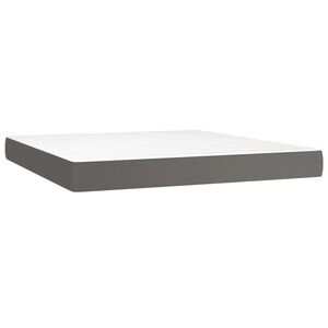 vidaXL Pocketveringmatras medium 180x200x20 cm kunstleer grijs
