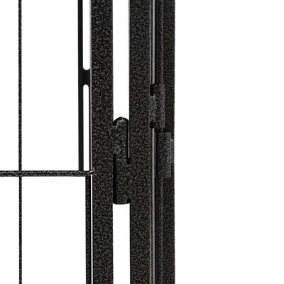 vidaXL Hondenkennel 20 panelen 100x50 cm gepoedercoat staal zwart
