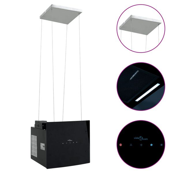 vidaXL Afzuigkap voor kookeiland met aanraaksensor LCD gehard glas