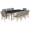 vidaXL 9-delige Tuinset met kussens poly rattan gemengd beige