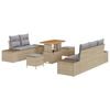 vidaXL Tuinbankenset 8 st 7-Aantal zitplaatsen Beige Poly riet