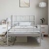 vidaXL Bedframe met hoofd- en voeteneinde metaal wit 100x190 cm