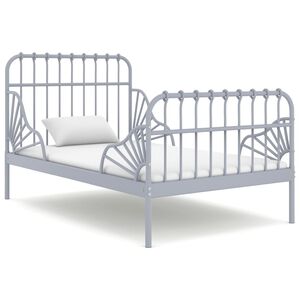 vidaXL Bedframe verlengbaar metaal grijs 80x130/200 cm