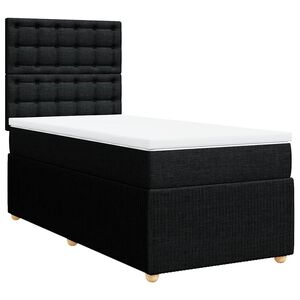 vidaXL Boxspring met matras stof zwart 80x200 cm