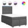 vidaXL Boxspring met matras stof donkergrijs 120x200 cm