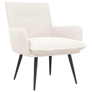 vidaXL Fauteuil Cr&egrave;mekleurig Boucl&eacute;