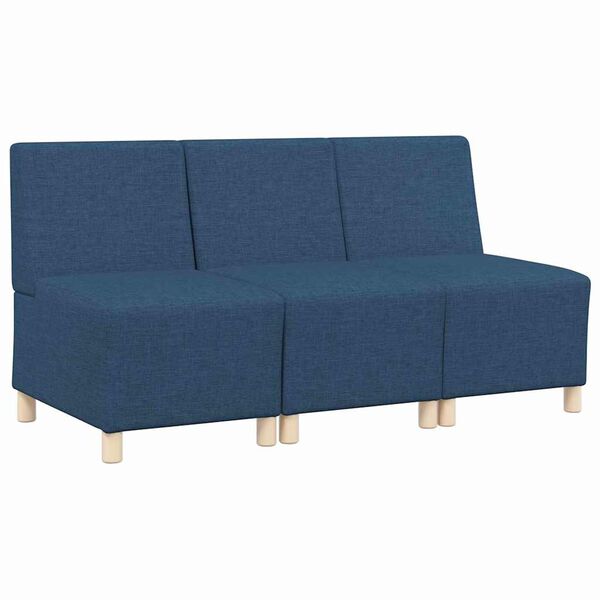 vidaXL Modulaire Bankeenheid Armlos 3 pcs Blauw 55 x 74 x 82 cm Stof