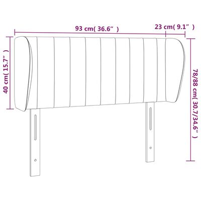 vidaXL Hoofdbord met randen 93x23x78/88 cm stof groen