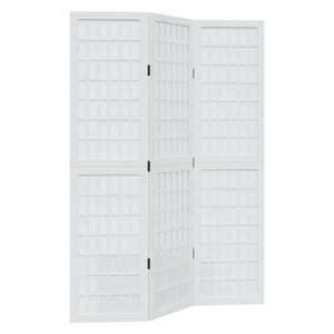 vidaXL Kamerscherm met 3 panelen massief paulowniahout wit