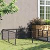vidaXL Hondenkennel 4 m&sup2; staal zwart