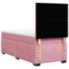 vidaXL Boxspring met matras fluweel roze 90x200 cm