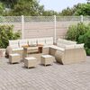 vidaXL Tuinbankenset 14 pcs Beige poly rattan