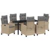 vidaXL Tuin eettafelset 7 st Beige poly rattan