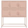vidaXL Dressoir 100,5x39x107 cm staal roze