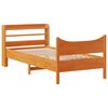 vidaXL Bedframe met hoofdbord massief grenenhout wasbruin 100x200 cm