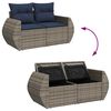 vidaXL 9-delige Loungeset met kussens poly rattan acacia grijs
