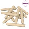vidaXL Houten Dowels 12 st Bruin &Oslash; 8 x 50 mm Massief hout