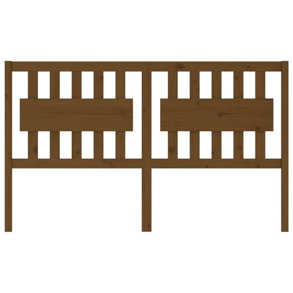 vidaXL Hoofdbord 155,5x4x100 cm massief grenenhout honingbruin