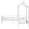 vidaXL Kinderbed met huisje en bankje massief grenenhout wit 80x200 cm