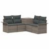 vidaXL Bankstel 5 st Grijs en Donkergrijs Poly Rattan en Staal