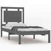 vidaXL Bedframe massief hout grijs 90x190 cm