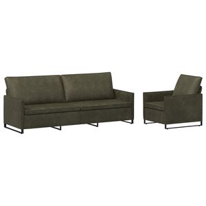vidaXL Bankstel 2 pcs Legergroen Faux Su&egrave;de Stof
