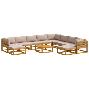 vidaXL Bankstel 11 st Naturel Massief Acaciahout