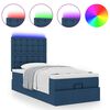 vidaXL Bed poef met matras en LED's 90x200 cm stof blauw
