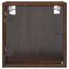 vidaXL Nachtkastjes met glazen deuren 2 st 35x37x35 cm bruineikenkleur