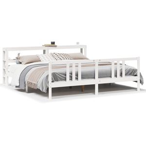 vidaXL Bedframe met hoofdeinde zonder matras 200x200 cm wit