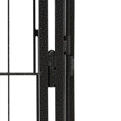 vidaXL Hondenkennel 8 panelen 50x100 cm gepoedercoat staal zwart