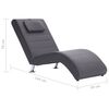 vidaXL Chaise longue met kussen kunstleer grijs