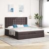vidaXL Ottoman bed met matras en LED's 160x200cm stof donkerbruin