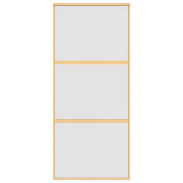 vidaXL Schuifdeur 90x205 cm mat ESG-glas en aluminium goudkleurig