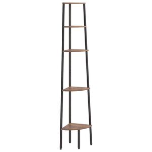 vidaXL Hoekkastje met 5 schappen 45,5x31,5x180 cm donkerbruin en zwart