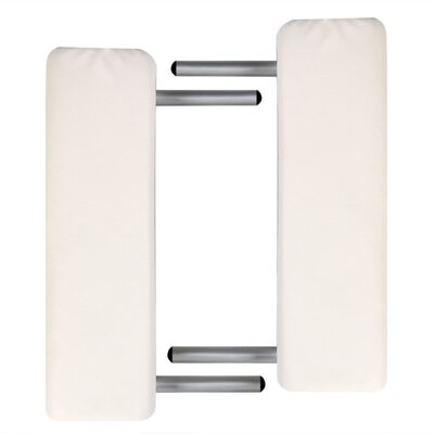 vidaXL Massagetafel met 2 zones inklapbaar aluminium frame crèmewit