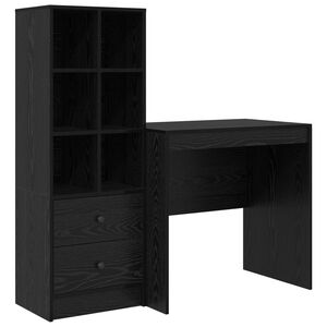 vidaXL Bureau Zwart Eiken 125,5 x 50 x 127 cm 2 st