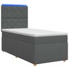 vidaXL LED Boxspring Bed met Matras Donkergrijs 90 x 190 cm Stof