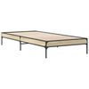 vidaXL Bedframe bewerkt hout en metaal sonoma eikenkleurig 100x200 cm