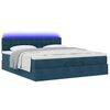 vidaXL Bed poef met matrassen en leds 200x200 cm fluweel donkerblauw