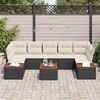 vidaXL Tuin Sofa Set met kussen met opslag 8 pcs Zwart Poly riet