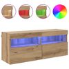 vidaXL TV Wandkast Artisan Eiken 100 x 30 x 40 cm Bewerkt hout