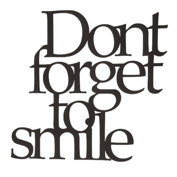 Homemania Wanddecoratie Words 70x67 cm staal zwart