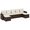 vidaXL 7-delige Loungeset met kussens poly rattan bruin