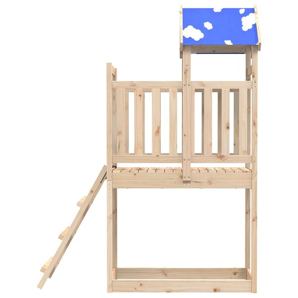 vidaXL Speeltoren Bruin 52,5 x 110,5 x 215 cm Massief grenenhout